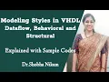 Modeling styles Dataflow Behavioral and structural in V L CircuitrysimplifiedbyDr Shobha