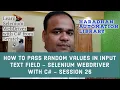 How to pass random values in input text field - Selenium WebDriver with C Training