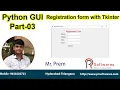 tkinter registration form in python using tkinter Tkinter Tutorial for beginner