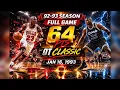 Michael Jordan 64 Points Shaquille O Neal Bulls vs Magic 1-16-1993 FULL GAME Overtime Classic
