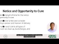 Notice and Opportunity to Cure