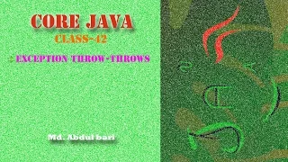 Core Java - Bangla Tutorial Exception throw-throws