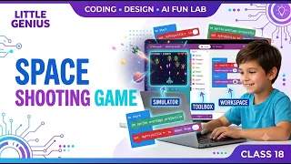 Build a Space Shooting Game in MakeCode Little Genius Course Class 18