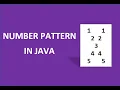 Number Pattern-12 Program in JAVA