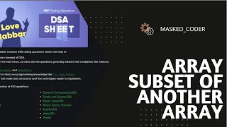 Love Babar DSA sheet Array Subset of another array Brute Force Optimized Intuition Explained