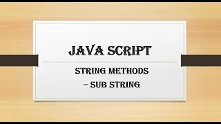JS - String Extract Methods