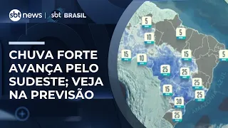 Previsão do tempo: chuva avança pelo Sudeste e coloca áreas em alerta para inundações | #SBTBrasil