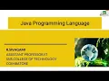 DT- Java Programming Language SNSINSTITUTIONS