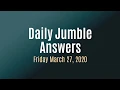 Daily Jumble March 27 2020 Jumble Answers for 2020