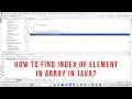 How to find index of element in array in java