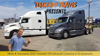 Matching Pair - White Gunmetal 2027 Peterbilt 579 UltraLoft CumminsX-15 Automatic