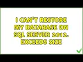 I can t restore my database on SQL Server 2012 Exceeds size 2 Solutions