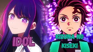 idol x kizuna no kiseki oshi no ko v demon slayer swordsmith village arc mashup