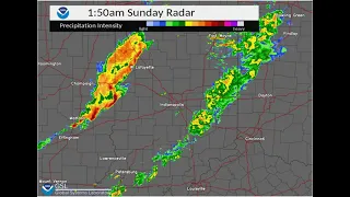 Radar Loop of Severe Storms across Central Indiana on March 6 2022