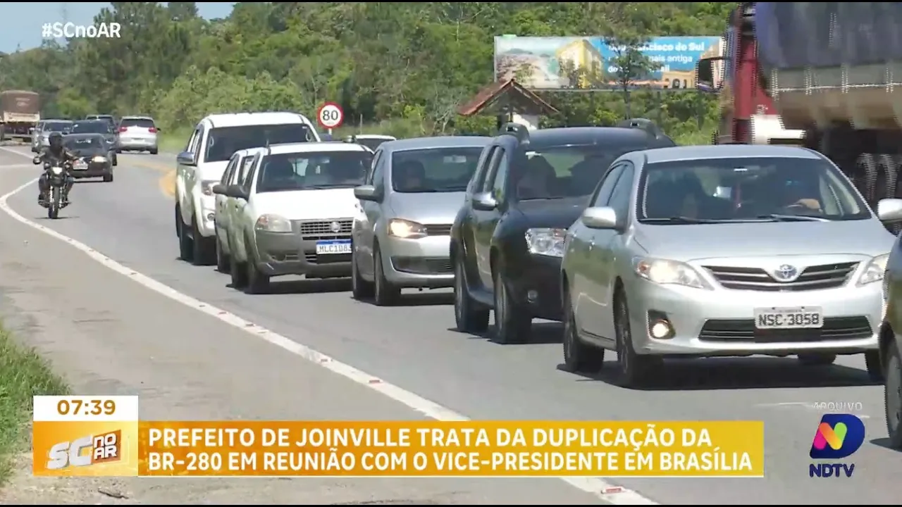 Prefeito de Joinville discute duplicação da BR-280 em reunião com o vice-presidente do Brasil