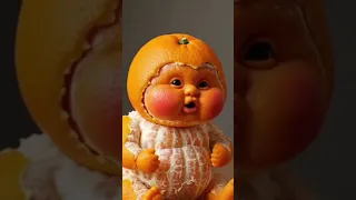 لما البرتقالة تجوع ذكاء اصطناعي مجنون ياكل كيدز Cat Cute Funny ضحك برتقال 