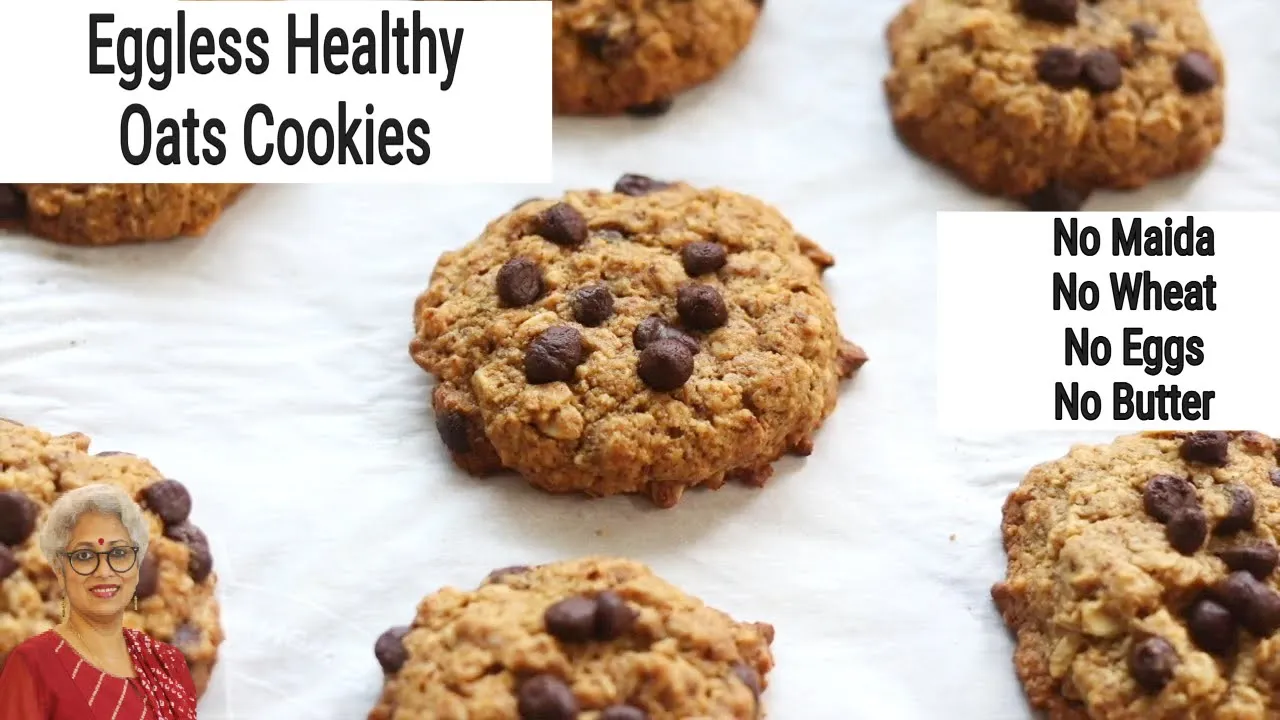 Healthy Oats Cookies - Eggless Oatmeal Cookies - No Maida, No Butter, No Eggs -   Skinny Recipes