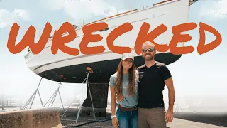 Tour of our Totaled & Salvaged, Wrecked 49′ Beneteau Sailboat! | Expedition Evans 2