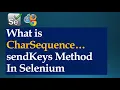 Different Ways Of Entering Character Sequence Using sendKeys Method In Selenium WebDriver