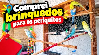 COMPREI ALGUNS BRINQUEDOS PARA OS PERIQUITOS. ATUALIZANDO MINHA CRIAÇÃO
