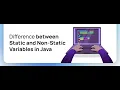 Static and Instance Variables in Java
