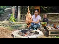 Marinating \u0026 Grilling a Giant Beef Leg | A Warm Family Meal With My Daughter | Ly Phuc An