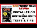 Review of QPR Asphalt Pothole Cold Patch Repair How To 4 Week Curing Results Tips Lowe s DIY