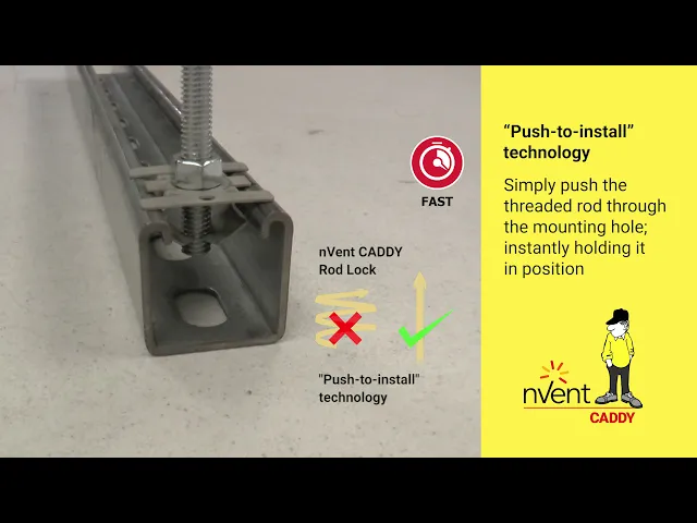 nVent CADDY Rod Lock Spring Steel Strut Nut (EMEA)