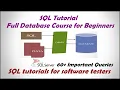 SQL Tutorial - Full Database Course for Beginners SQL tutorials for software testers