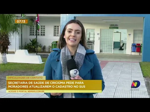 Secretaria de Saúde de Criciúma pede para moradores atualizarem o cadastro no SUS