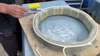 14 September 22022. Glassfibre on the rim, now comes a defelctor, holder for hand and mosquito net.