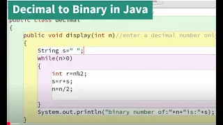 Convert Decimal to Binary in Java While Loop Explained Step-by-Step ICSE Class 9 10