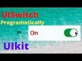 How to use UISwitch Programatically in UIKit