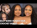 EASY DIY Boho Human Hair Crochet Braids Fine Hair Thin Edges Beginner Friendly Save Time YWIGS