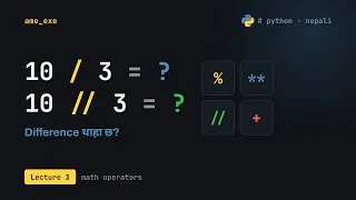 Math Operators In Python In Nepali Lecture 3