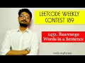 1451 Rearrange Words in a Sentence Weekly Contest 189 LEETCODE