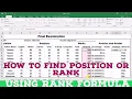 How To Use Rank OR Position Formula In MS Excel How To Find Position OR Rank In MS Excel