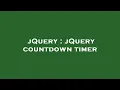 jQuery jQuery countdown timer