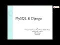 Django My Sql Data Base Connection