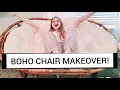 BOHO CHAIR MAKEOVER LIVING ROOM REFRESH PAPASAN CHAIR REED THRIFT FLIP CANE FURNITURE FIX