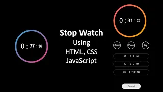 Stopwatch using HTML CSS and JavaScript Play Reset and add Laps