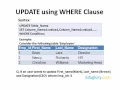 Update statement using where clause
