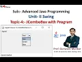 Topic-4 JComboBox with Program Advanced JAVA Programming Unit-II Swing