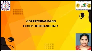 EXCEPTION HANDLING IN JAVA OOP PROGRAMMING SNS INSTITUTIONS