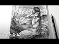 How to Draw Ophelia in Hamlet - pencil drawing