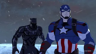 czarna pantera i avengersi na niegu avengers zjednoczeni marvel hq polska