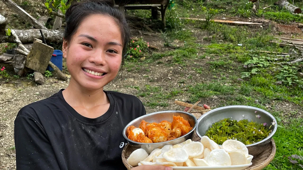 Filipino Streetfood "Kwek-Kwek" Homemade, ofcourse with guso for snack | Bohol, Philippines