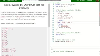 Basic JavaScript Using Objects for Lookups free code camp Dani