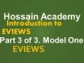 Introduction to Eviews Model One Part 3 of 3 EVIEWS