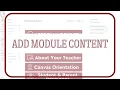 Add Module Content
